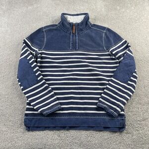 Fat‎ Face Sweater Mens Small Blue Stripes Iconic Airlie Quarter Zip Pullover